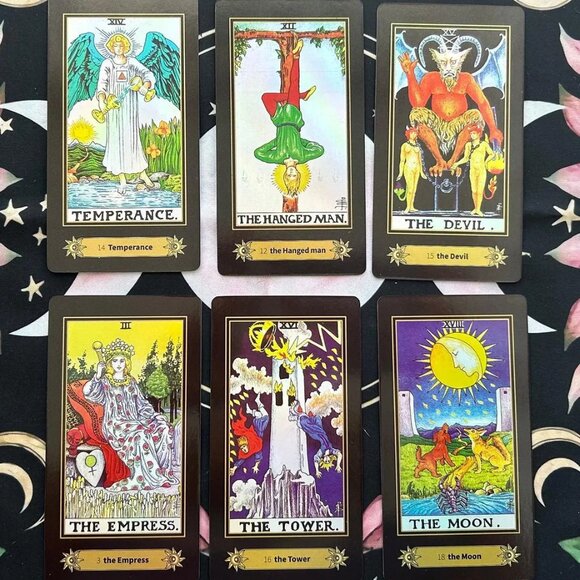 Tarot Card Deck w/ Bag & Booklet - 78 Cards - Spiritual Guidance Fortune Telling - Picture 1 of 4